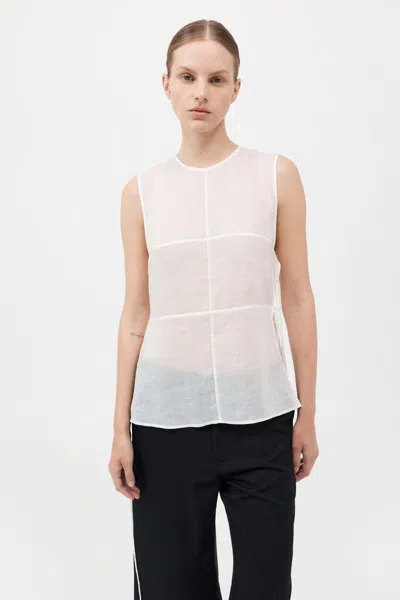 St Agni Semi Sheer Patchwork Top In Salt
