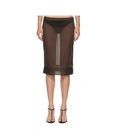 St Agni Semi-transparent Design Skirt In Black