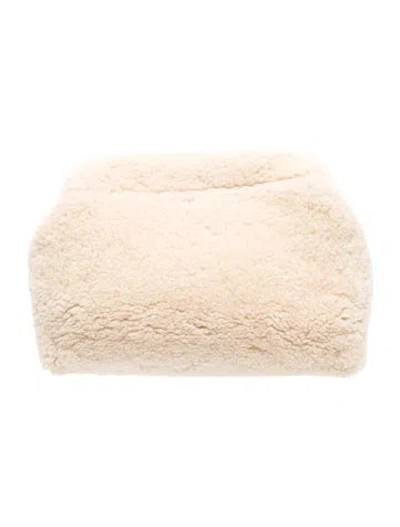 Pre-owned St Agni Shearling Clutch In Neutral