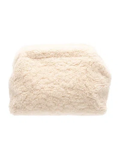 Pre-owned St Agni Shearling Clutch In Neutrals