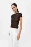 St Agni Sheer Baby Tee In Black