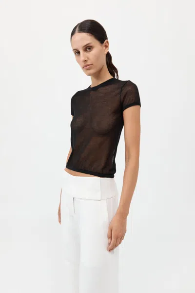 St Agni Sheer Baby Tee In Black