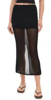 St Agni Sheer Column Skirt Black In Black