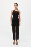 St Agni Sheer Column Skirt In Black