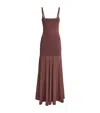 St Agni Circle Hem Silk-blend Maxi Dress In Burgundy