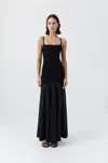 St Agni Sheer Silk Circle Hem Dress In Black