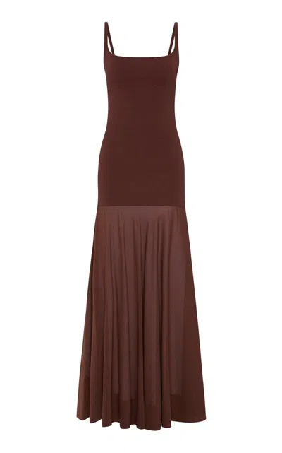 ST AGNI SHEER SILK CIRCLE HEM DRESS