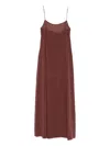 St Agni Sheer Slip Straps Maxi Dress In Brown