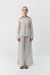St Agni Sheer Stripe Relaxed Pant In Gray
