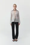 St Agni Sheer Stripe Tie Shirt In Gray