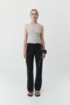 St Agni Sheer Stripe Wrap Top In Gray
