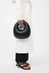 St Agni Shell Clutch Black Leather In Black