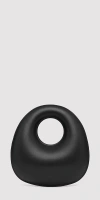 St Agni Shell Clutch Black Leather