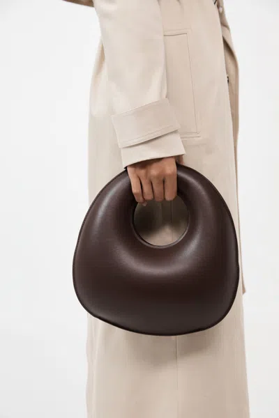 St Agni Shell Clutch In Chocolate