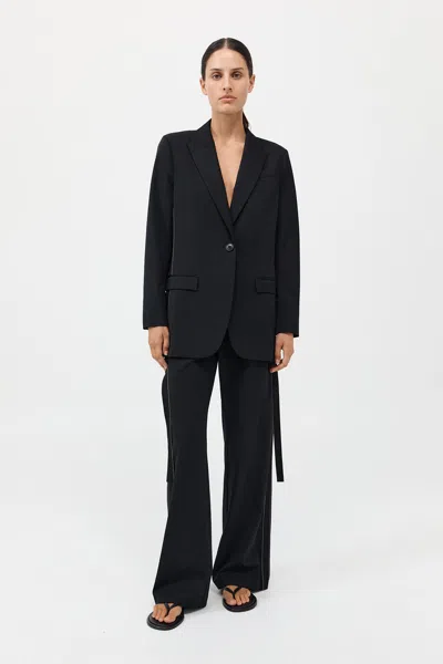 St Agni Side Stripe Blazer In Black