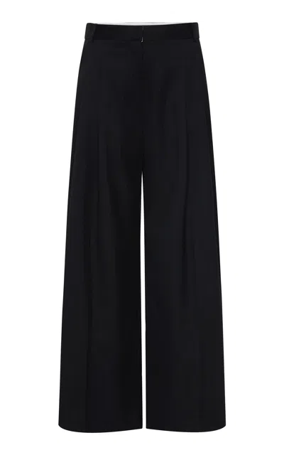 St Agni Side-stripe Wool-blend Pants In Black