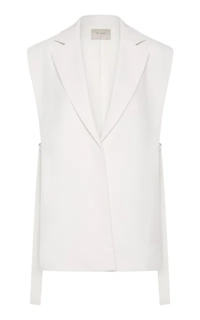 St Agni Side-tie Wool-blend Vest In Off-white