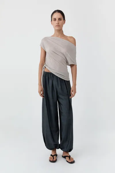 St Agni Silk Adjustable Balloon Pants In Washed Black