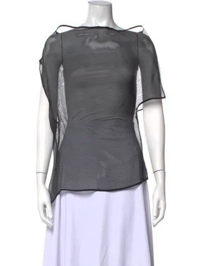 Pre-owned St Agni Silk Asymmetrical Top W/ Tags In Grey