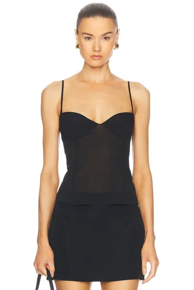 St Agni Silk Cami Top In Black