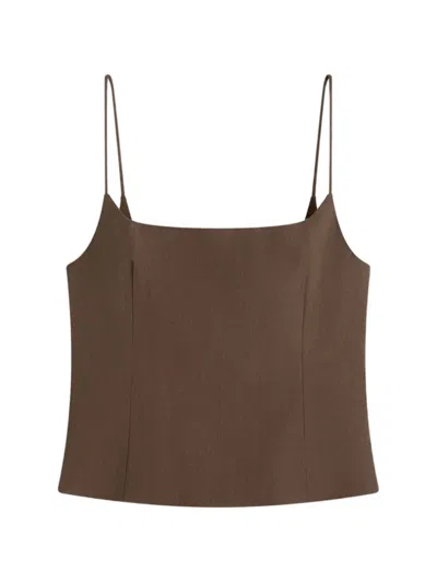 St Agni Silk Cami Top In Brown