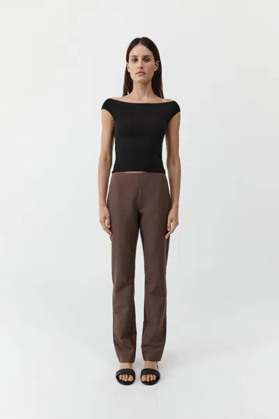 St Agni Silk Canvas 90s Minimal Pants In Brown