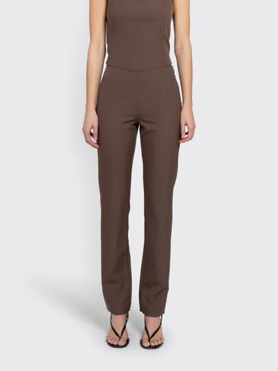 St Agni Silk Canvas 90s Minimal Pants In Mud In Brown
