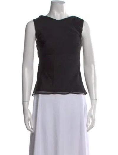 Pre-owned St Agni Silk Crew Neck Top In Black