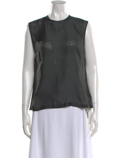 Pre-owned St Agni Silk Crew Neck Top In Gray