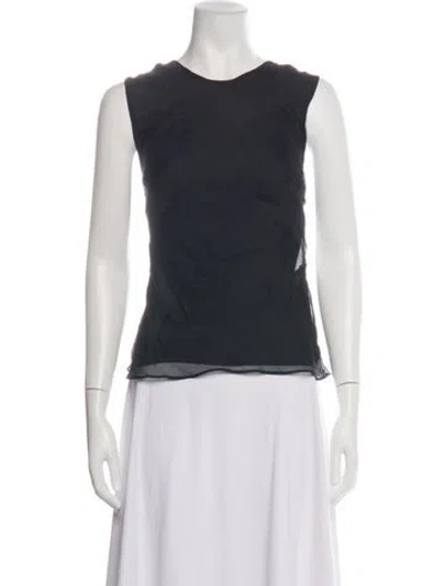 Pre-owned St Agni Silk Crew Neck Top In Green