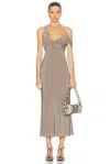 St Agni Silk Drape Dress In Slate