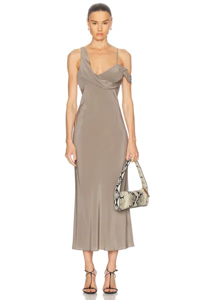 ST AGNI SILK DRAPE DRESS