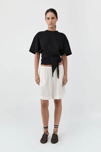 St Agni Silk Everyday Relaxed Shorts In Tofu