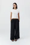 St Agni Silk Grid Relaxed Pants In Black
