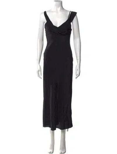 Pre-owned St Agni Silk Long Dress In Black