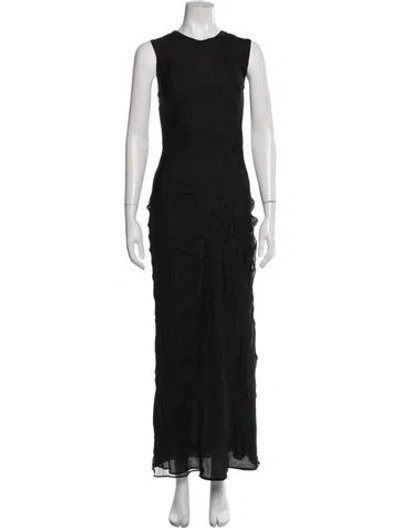 Pre-owned St Agni Silk Long Dress In Black