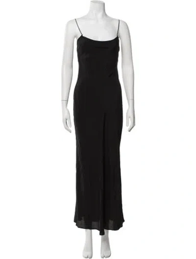 Pre-owned St Agni Silk Long Dress In Black