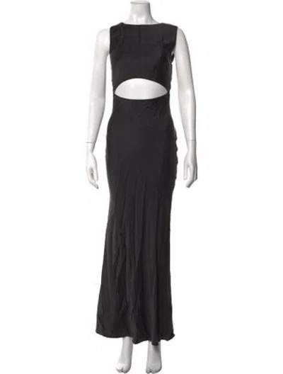 Pre-owned St Agni Silk Long Dress In Black