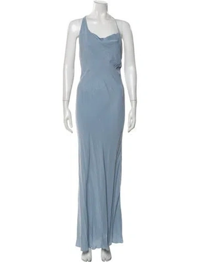 Pre-owned St Agni Silk Long Dress In Blue