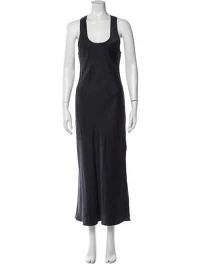 Pre-owned St Agni Silk Long Dress In Blue