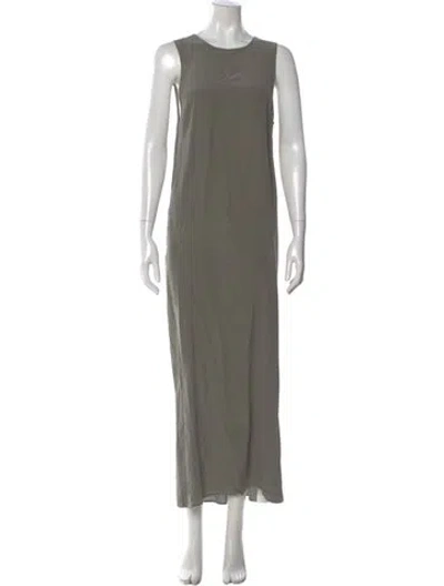 Pre-owned St Agni Silk Long Dress In Gray