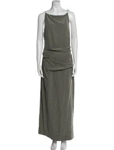 Pre-owned St Agni Silk Long Dress In Green