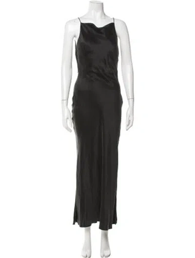 Pre-owned St Agni Silk Long Dress In Green