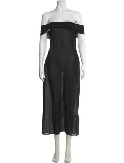 Pre-owned St Agni Silk Long Dress W/ Tags In Black