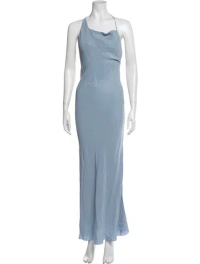 Pre-owned St Agni Silk Long Dress W/ Tags In Blue