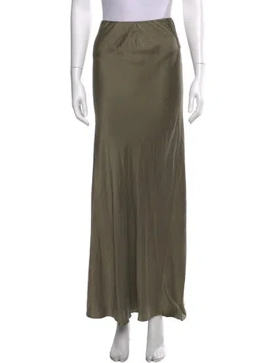 Pre-owned St Agni Silk Long Skirt In Green