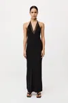 St Agni Silk Mesh Bias Dress In Black