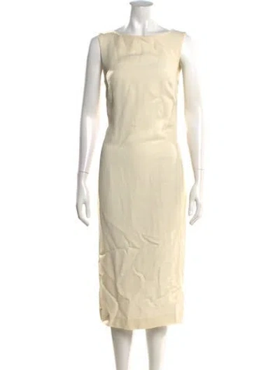 Pre-owned St Agni Silk Midi Length Dress In Neutrals