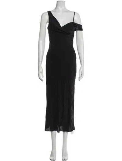 Pre-owned St Agni Silk Midi Length Dress W/ Tags In Black