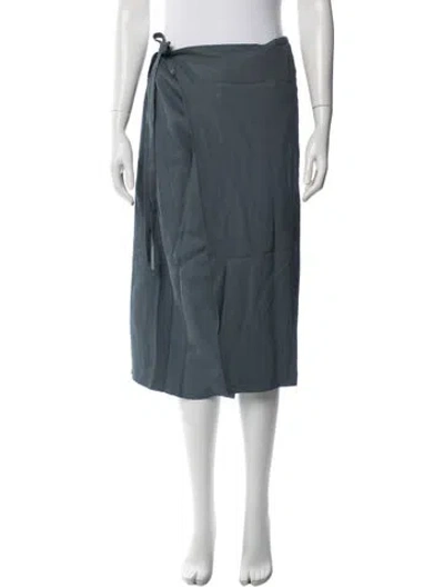 Pre-owned St Agni Silk Midi Length Skirt In Blue
